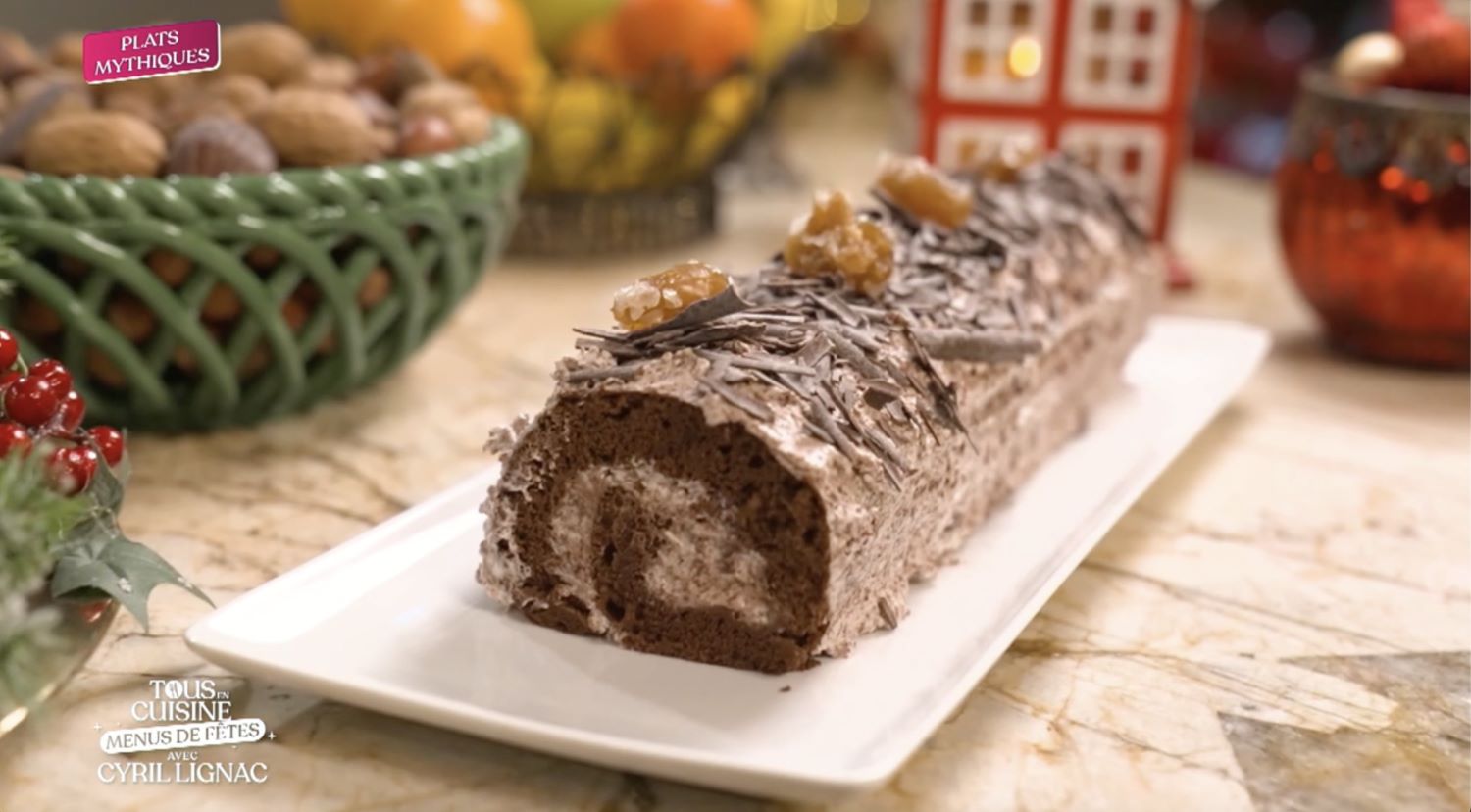 Buche stracciatella marrons