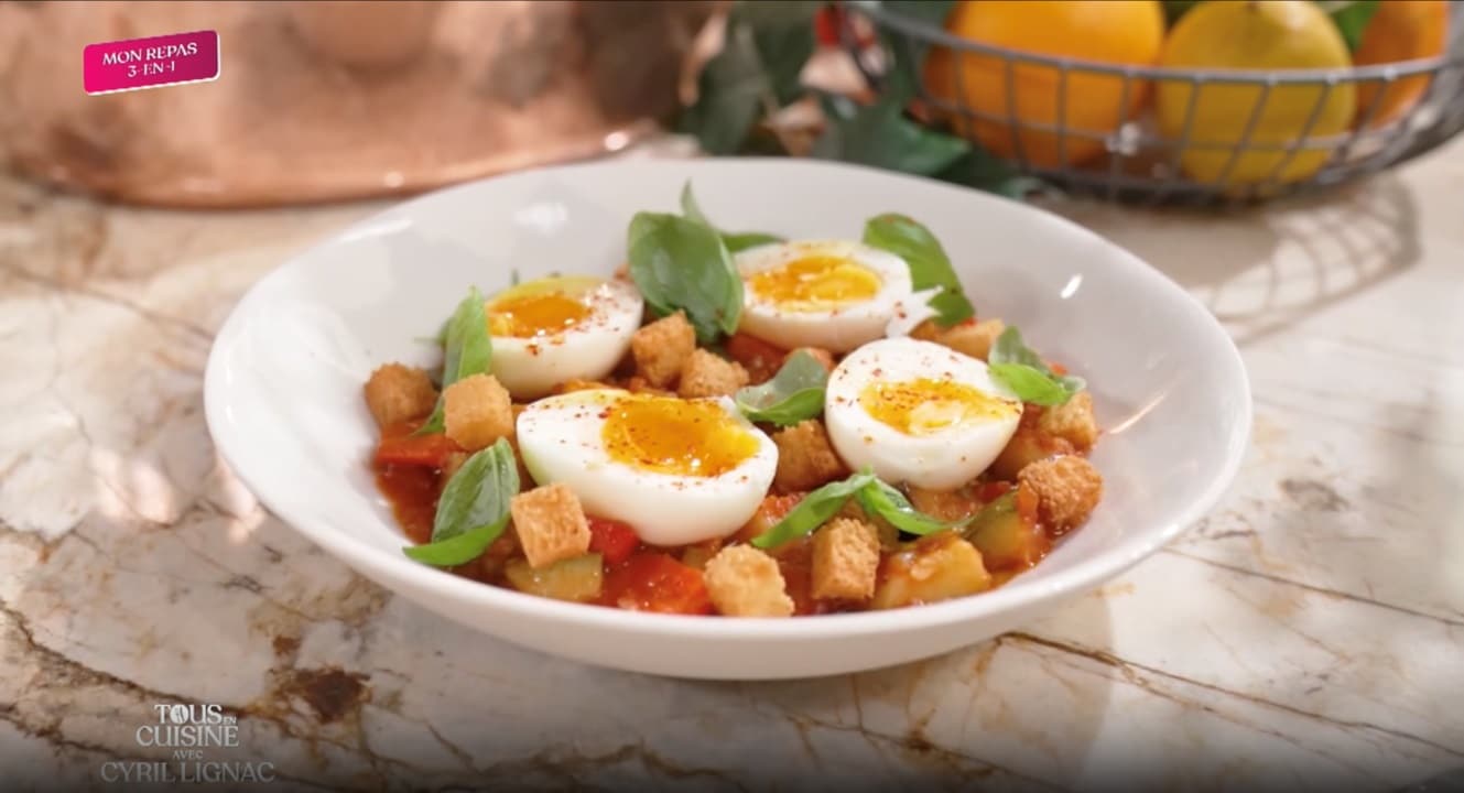 Ratatouille œufs mollets