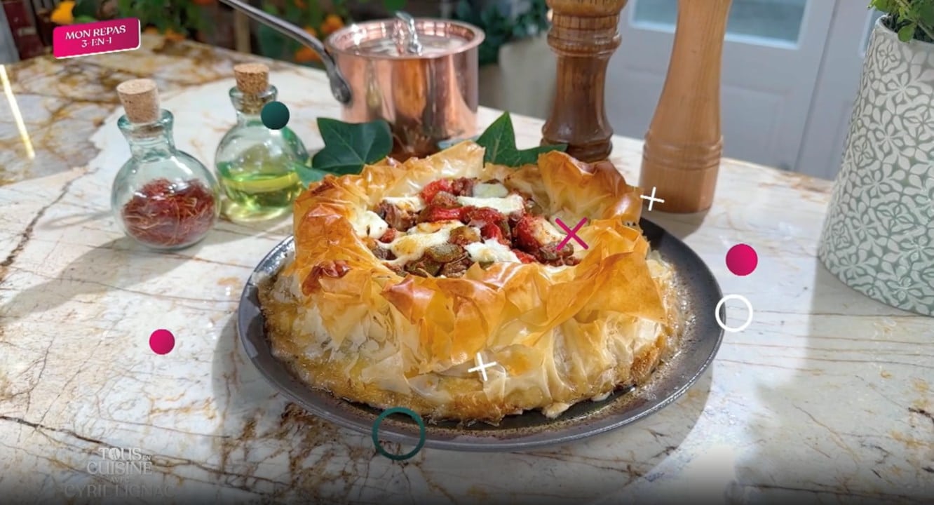 Tarte croustillante mozzarella légumes confits