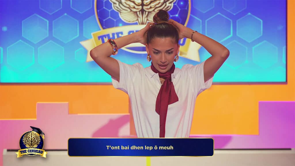 Kayla en difficulté sur l'épreuve de The Cerveau du 19 novembre