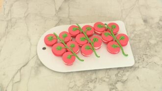 Recette de macarons façon tomates cerises de Victoria pour l’épreuve classique du 27 novembre (Le Meilleur Pâtissier)