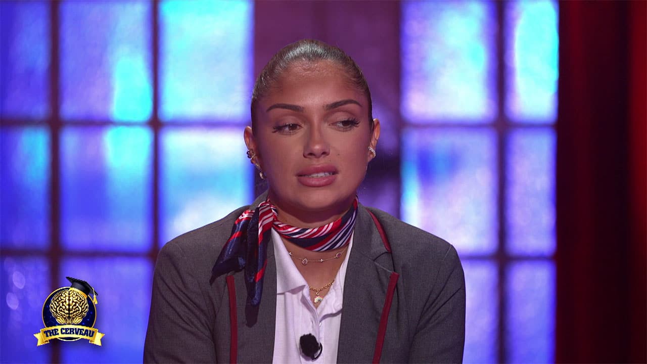 Clarysse lors de l'épreuve de The Cerveau après avoir triché