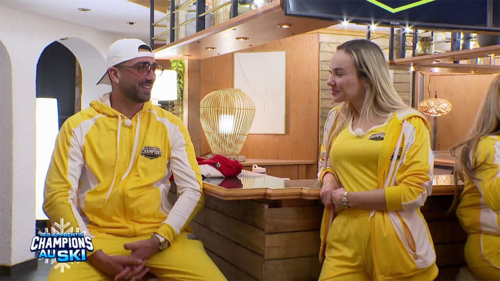 Anthony Alcaraz très proche de Solène dans les Apprentis Champions au ski du 21 janvier