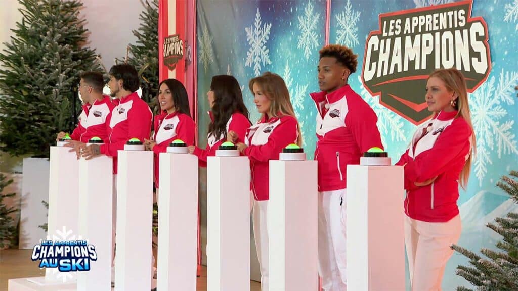 L'équipe rouge lors de la soirée quiz du 23 février des Apprentis Champions au ski