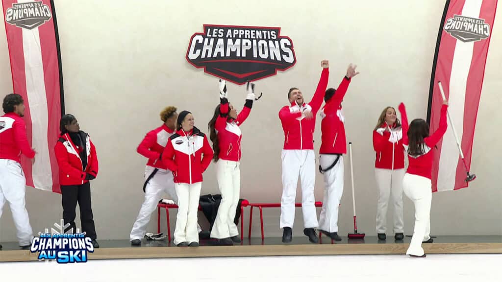 L'équipe rouge remporte l'épreuve collective des apprentis champions au ski du 9 février