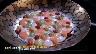 Recette monotexture de Viviana (Top Chef 2026) : son étonnant "souvenir d’été" tout en textures molles